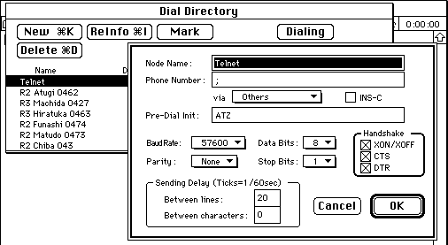 Fig.5 Dial Directory telnet